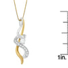 Espira 10K Two-tone Gold 1/5 cttw Diamond Intertwined Swirl Pendant Necklace (J-K, I1-I2)-4