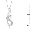 Espira 10K White Gold 1/5 cttw Round Cut Diamond Swirl Pendant Necklace (J-K, I1-I2)-4