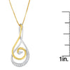 Espira 10K Two-Tone Gold Round Cut Diamond Sparkling Spiral Pendant Necklace (1/6 cttw, J-K Color, I2-I3 Clarity)-3