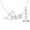 .925 Sterling Silver 1/4 Cttw Diamond Cursive "Love" 18" Pendant Necklace (H-I Color, I1-I2 Clarity)-4