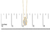 14k Yellow Gold 1 1/3 Cttw Princess and Baguette-cut Diamond Double Curved Pendant Necklace (H-I Color ,VS1-VS2 Clarity) - NO CHAIN INCLUDED-4