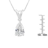 IGI certified 10K White Gold 1/2 cttw Diamond Pear Pendant Necklace (I-J, I1)-3