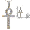 10K Yellow Gold 1 7/8 Cttw Round Diamond Ankh Cross Pendant Necklace for Men (H-I Color, SI1-SI2 Clarity) - NO CHAIN INCLUDED-3