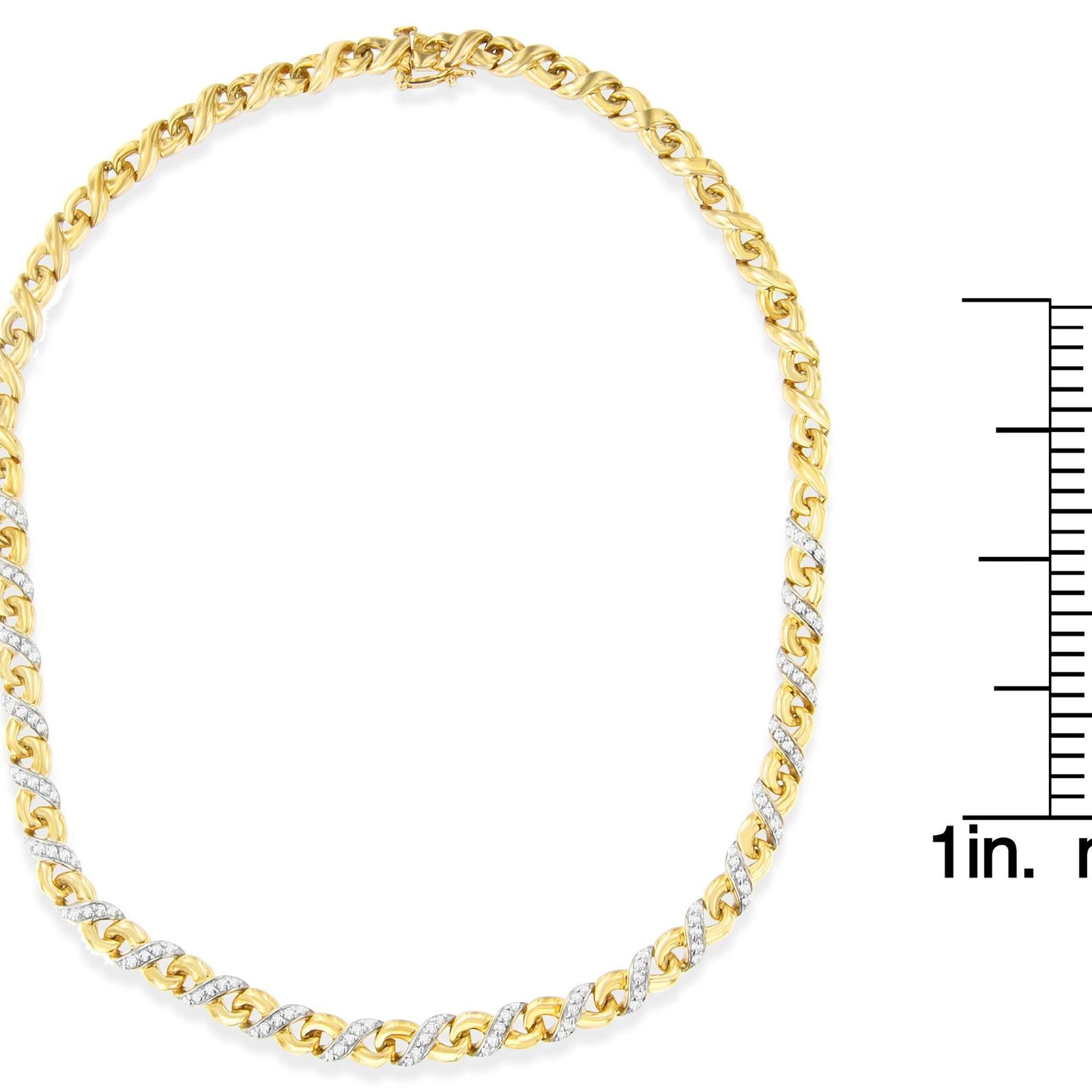 10K Yellow Gold 1 cttw Diamond Riviera Statement Pendant Necklace (J-K, I2-I3)-4