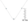 Sterling Silver Treated Blue Color Diamond Station Necklace (1/2 cttw, Blue Color, I2-I3 Clarity)-4