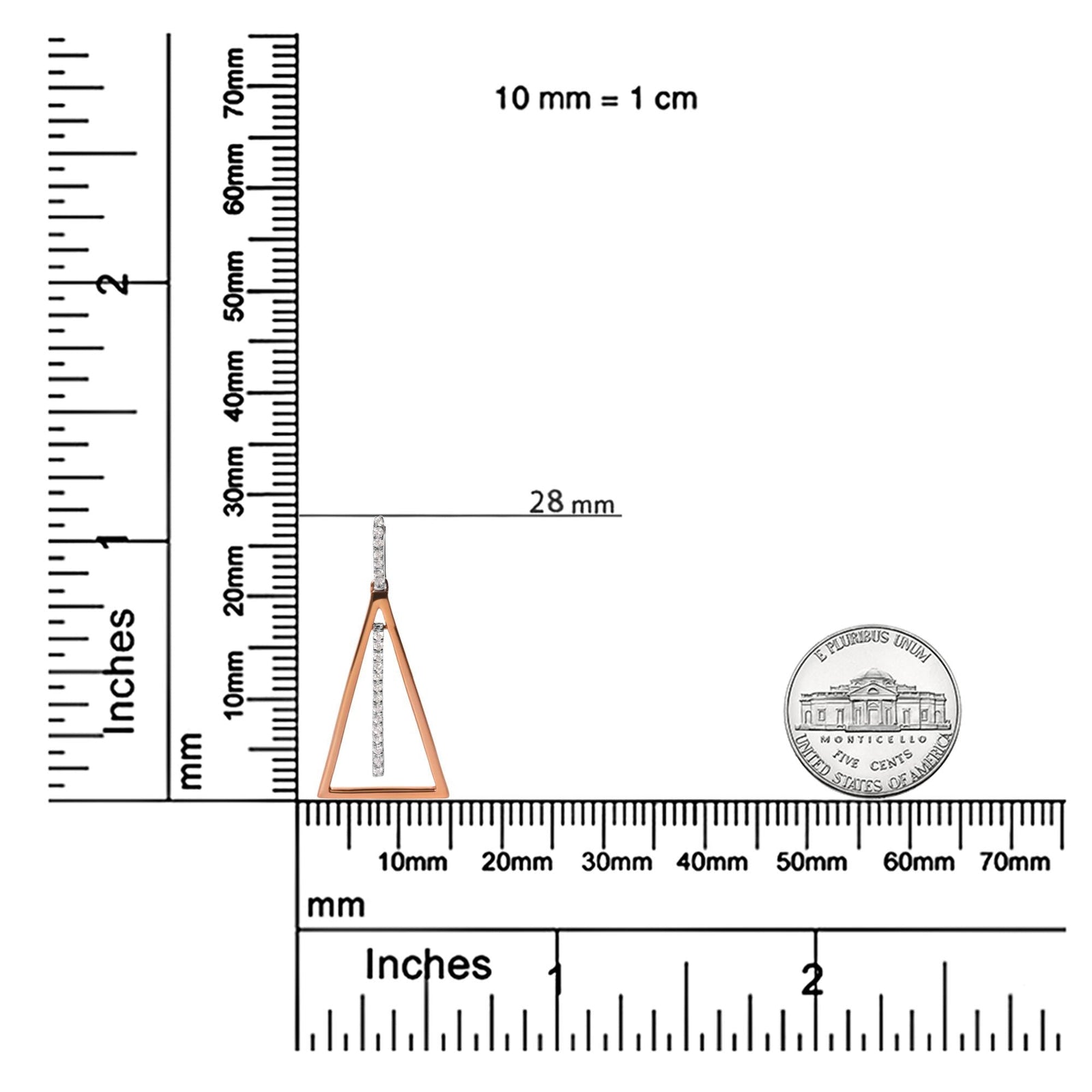 14K Rose and White Gold 1/8 Cttw Diamond Windchime 18" Pendant Necklace (G-H Color, SI1-SI2 Clarity)-4