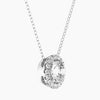 AGI Certified Lab-Grown Diamond Halo Pendant Necklace in 14kt White Gold – 1 CTW or 2 CTW-3