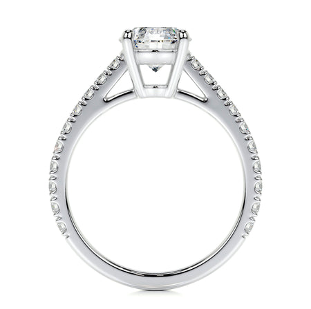 Round Brilliant Lab Grown Diamond Channel Setting Engagement Ring (F/VS) in 14K White Gold-1