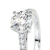 Round Brilliant Lab Grown Diamond Channel Setting Engagement Ring (F/VS) in 14K White Gold-2