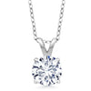 2.00 CTW Created Moissanite Solitaire Pendant Necklace with 18" Chain - Choice of 14k White or Yellow Gold-0