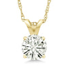 2.00 CTW Created Moissanite Solitaire Pendant Necklace with 18" Chain - Choice of 14k White or Yellow Gold-4