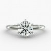 3.00 CTW AGI Certified Round Lab Grown Diamond Six Prong Solitaire Engagement Ring - F-VS Clarity in 14K White Gold-0