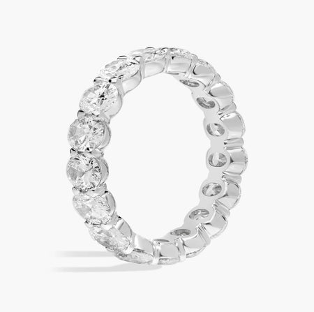 5.00 CTW Created Moissanite Oval Eternity Band Ring in 14k White Gold Overlay-0