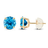 2.00 CTW Natural Swiss Blue Topaz Stud Earrings in 14K Yellow Gold-1