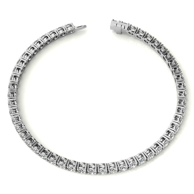 6.00 CTW AGI Certified Lab Grown Diamond Tennis Bracelet – 14K White Gold Overlay-2
