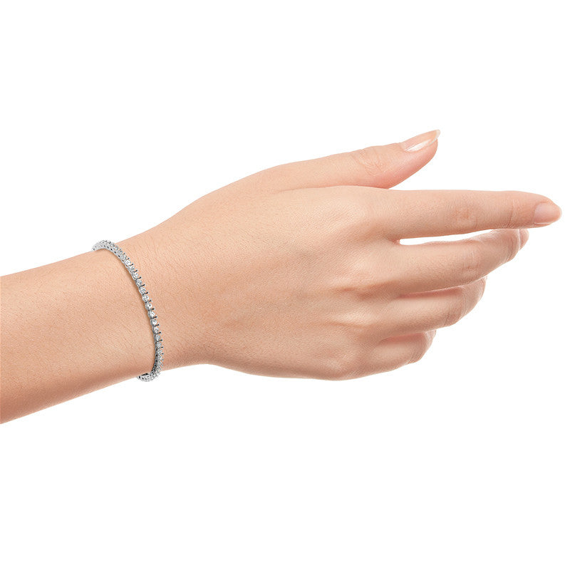 6.00 CTW AGI Certified Lab Grown Diamond Tennis Bracelet – 14K White Gold Overlay-4