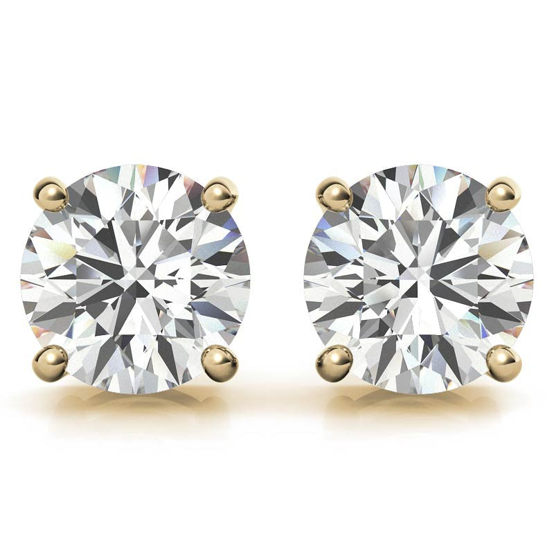 4.00 CTW AGI Certified Lab Grown Diamond Stud Earrings in 14K White or Yellow Gold - G Color VS Clarity-4