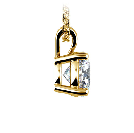 0.5/ 0.75 Ctw Prong Set Round Diamond Pendant In White /Yellow Gold G-VS
