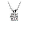 0.5/ 0.75 Ctw Prong Set Round Diamond Pendant In White /Yellow Gold G-VS