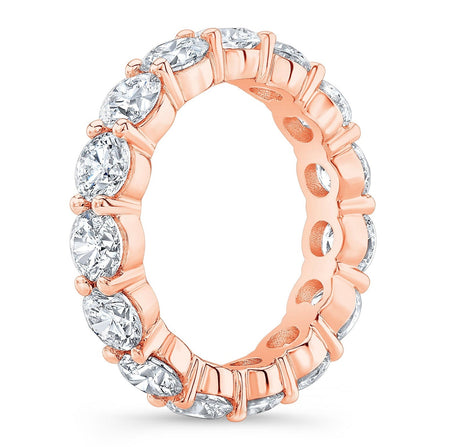 5.00 CTW Created Moissanite Eternity Band in 14k Gold Overlay – Round Cut Classic Ring