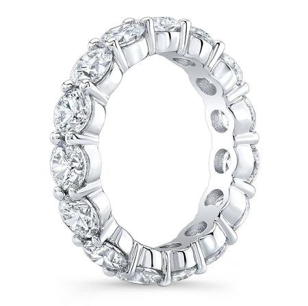 5.00 CTW Created Moissanite Eternity Band in 14k Gold Overlay – Round Cut Classic Ring