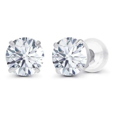 2.00 CTW AGI Certified Lab-Grown Diamond Stud Earrings in Solid 14K Gold – E Color, VS Clarity-0