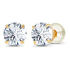 2.50 CTW Created Moissanite Stud Earrings in 14K Yellow Gold, Handcrafted in USA - F-G Color, VS Clarity-0