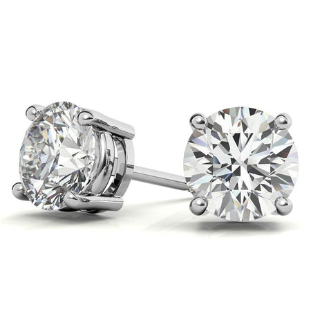 2.00 CTW AGI Certified Lab Grown Diamond (G-VS) Stud Earrings in 14K White or Yellow Gold-0
